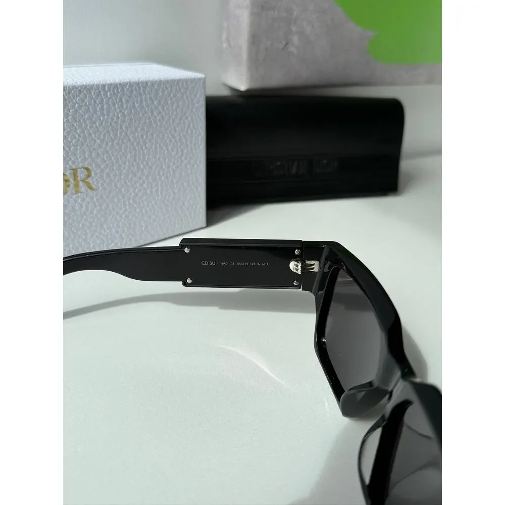NEW Dior CD SU Sunglasses in Black Holographic Pink Logo - Picture 10 of 10